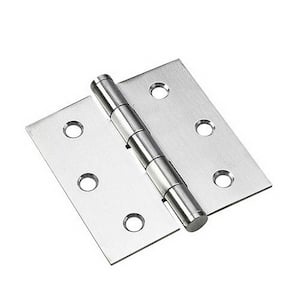 3 in. x 3 in. Stainless Steel Full Mortise Butt Hinge with Removable Pin (2-Pack)