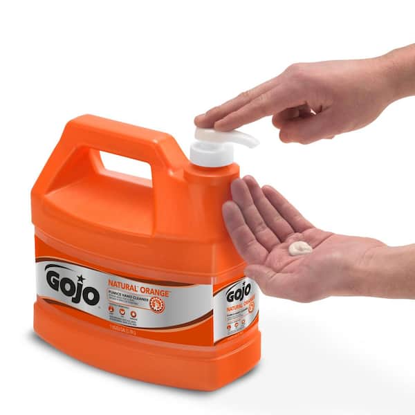 GoJo NATURAL ORANGE Pumice Hand Cleaner, 1/2 Gallon Quick Acting Lotion  Hand Cleaner with Pumice Pump Bottle 0958-04 - The Home Depot