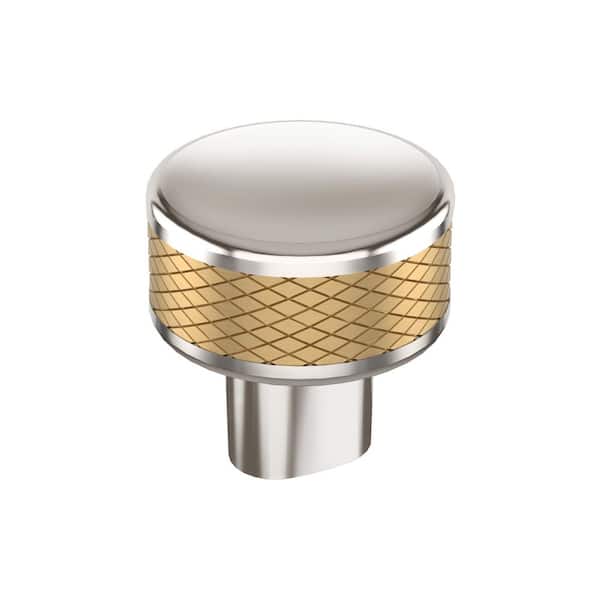 Esquire 1-1/4 in. (32 mm) Diameter Polished Nickel/Champagne Bronze Round Cabinet Knob