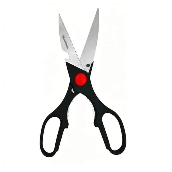 8.26 in. Multi-Purpose Stainless Steel Kitchen Shears with Nutcrackers, Bottle Opener, Can Opener, Food Scissors