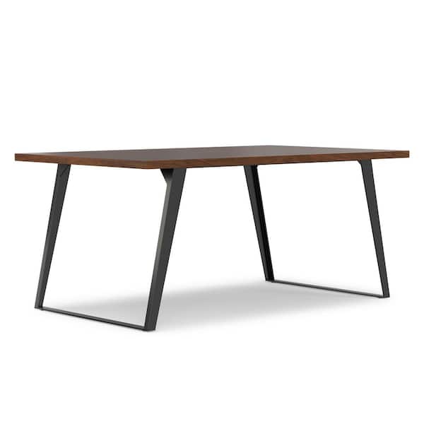 Simpli Home Lowry Modern Industrial Walnut Veneer Wood 66 in. 4