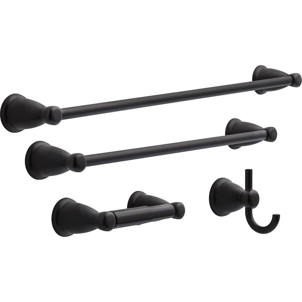 Kinla Matte Black 24" Wall Mounted Towel Bar