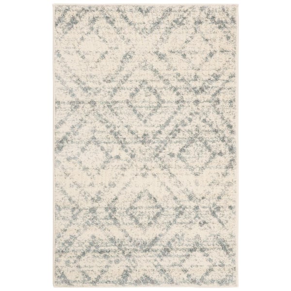 SAFAVIEH Adirondack Ivory/Light Blue Doormat 3 ft. x 4 ft. Multi-Diamonds Area Rug