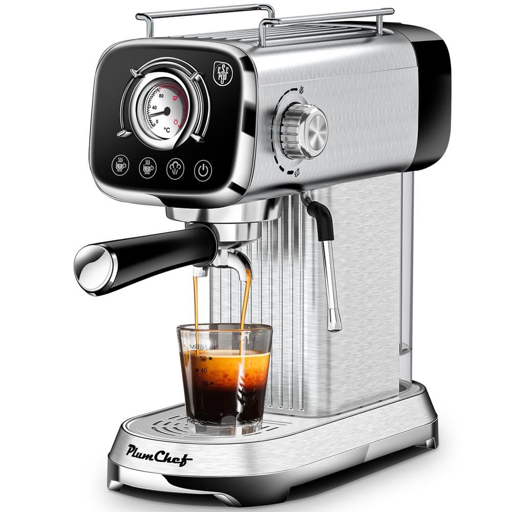 1-Cup Stainless Steel Espresso Machine with Touch Screen and Portiflter
