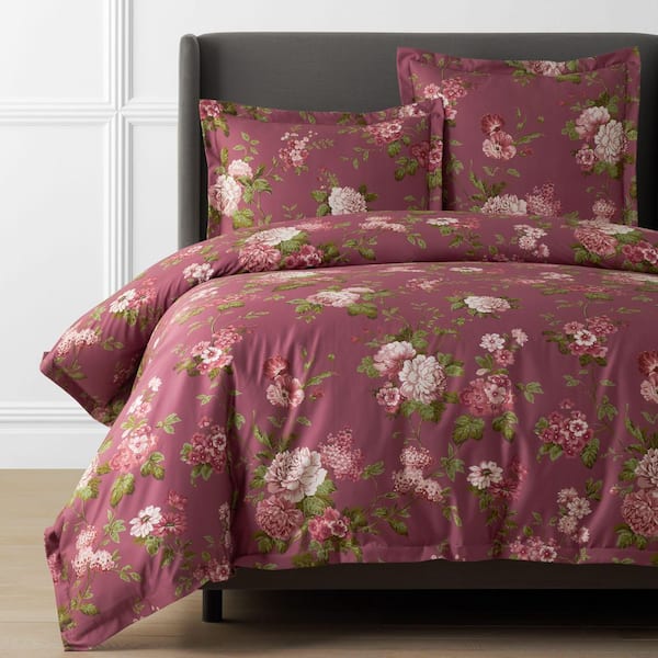 Legends Hotel Victorian Bloom Wrinkle-Free Rose Multi King/California King Sateen Duvet Cover