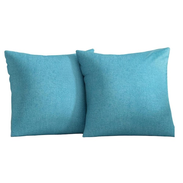 SenQWFa 18 in. x 18 in. Waterproof Outdoor Turquoise Throw Pillow Covers Cushion Cases for Patio, Garden and Sofa (2-Pack)