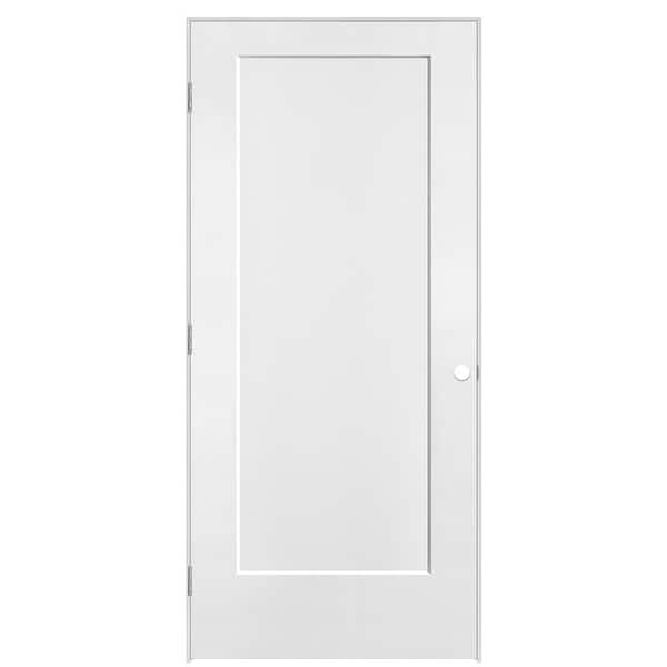 Masonite 36 in. x 80 in. 1-Panel Lincoln Park Right-Hand Hollow Core Pure White Molded Composite Single Prehung Interior Door