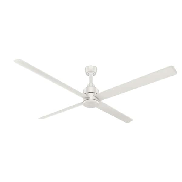 Hunter Industrial Trak 96 in. Indoor/Outdoor Fresh White Commercial Ceiling Fan with Wall Control
