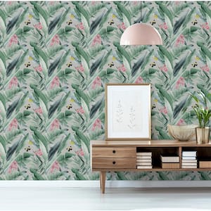 Grey Lush Tropical Multi Non-Woven Wallpaper