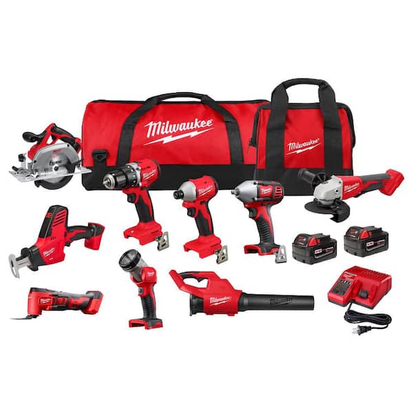 M18 18-Volt Lithium-Ion Cordless Combo Kit (9-Tool) with (2) Batteries and Charger