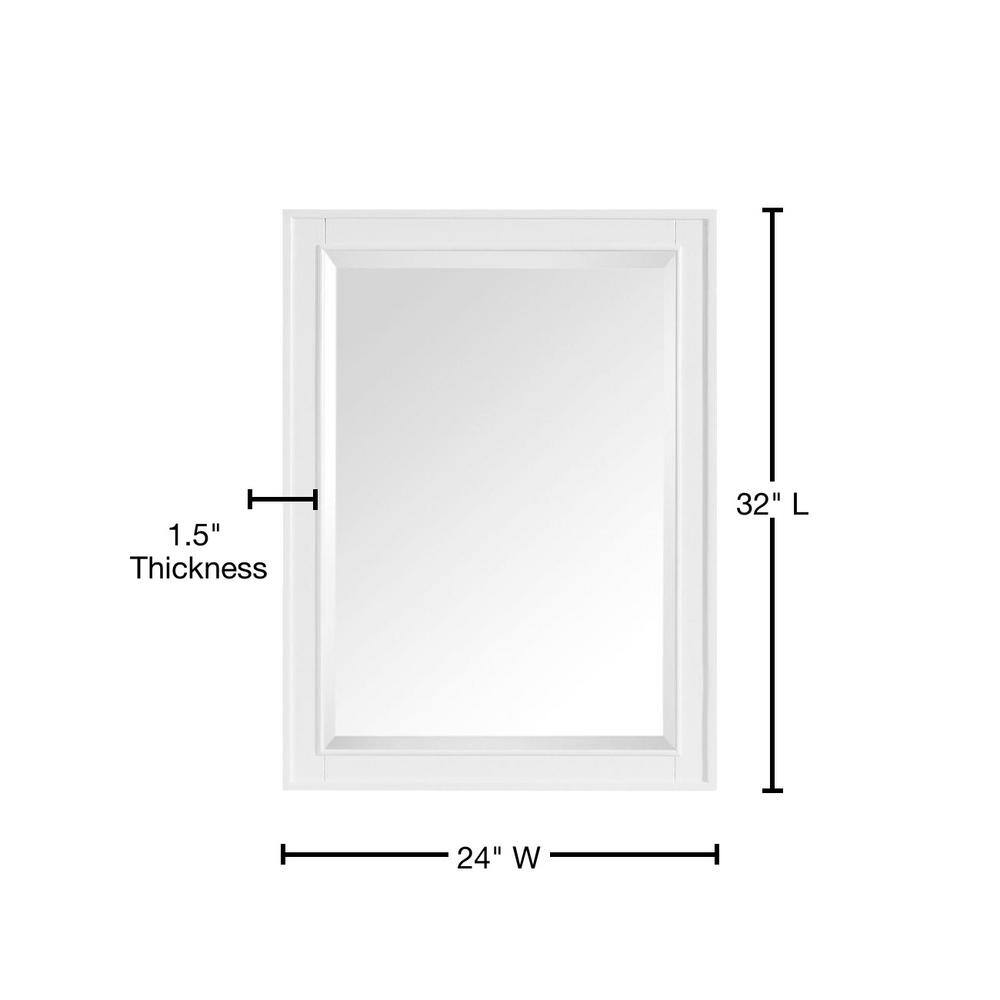 Contemporary Rectangular 32"x24" Brown Wood Wall Mirror