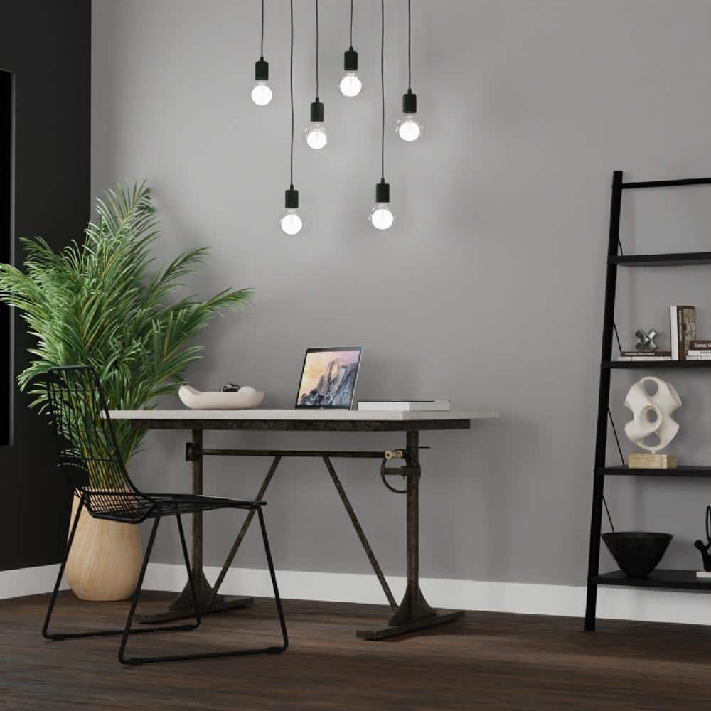 Gray Adjustable Height Standing Desk with Wood Top