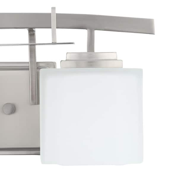 hampton bay architecture 2 light brushed nickel vanity light