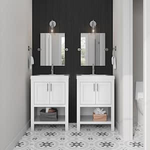 Project Source 30-in Gray Single Sink Bathroom Vanity with White Cultured  Marble Top in the Bathroom Vanities with Tops department at