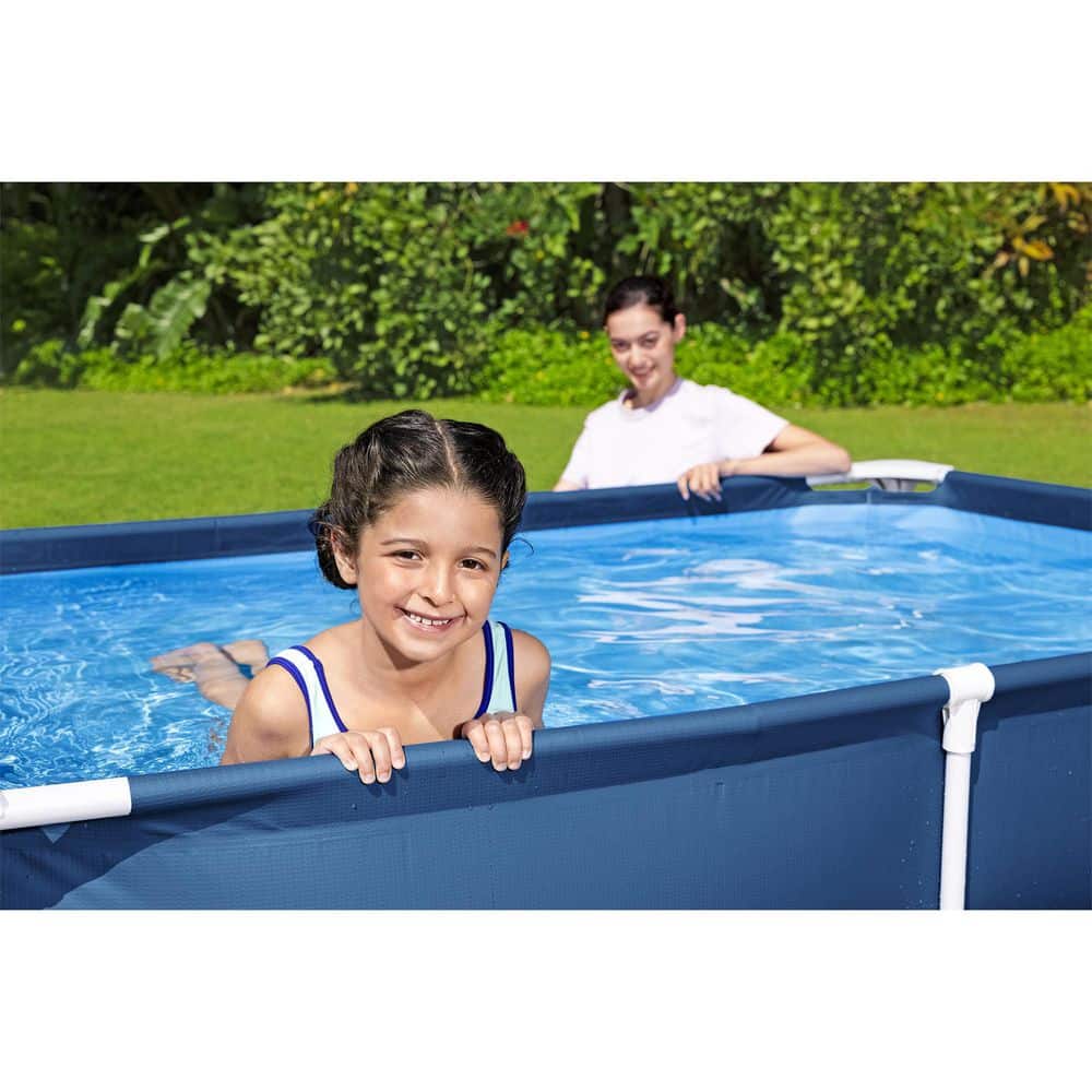 Steel Pro Rectangular Above Ground Swimming Pool with Pump