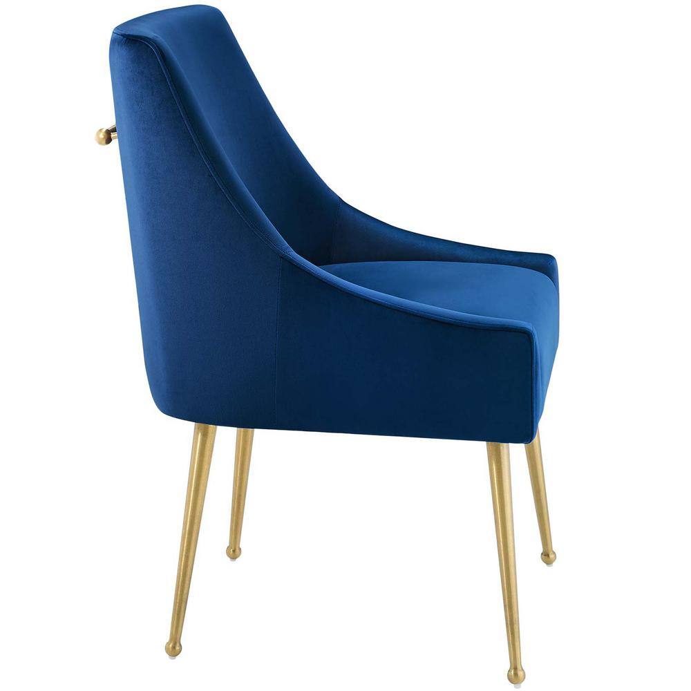 Sapphire Velvet Upholstered Dining Chair with Gold Legs