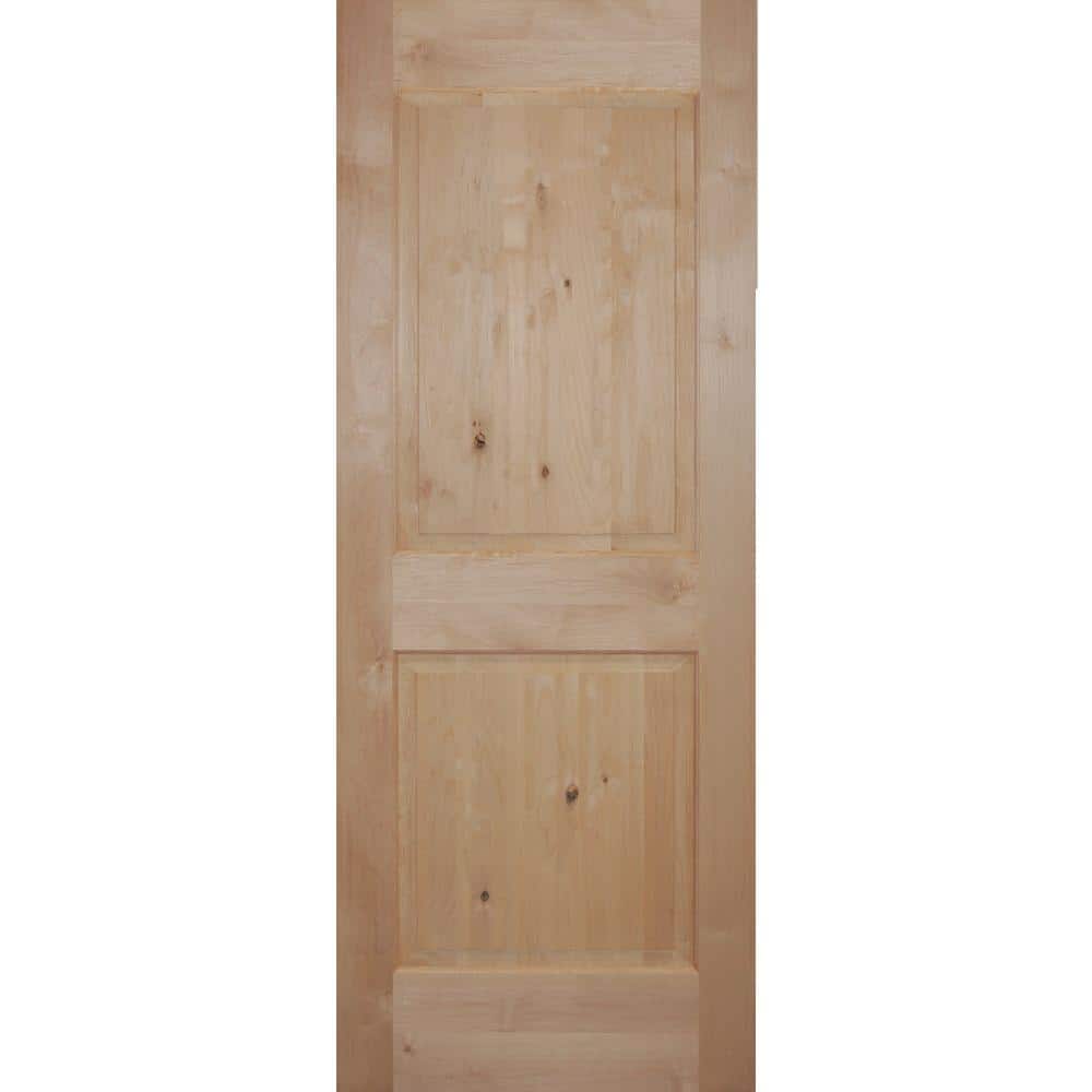 30 in. x 80 in. 2-Panel Square Top Raised Panel Ovolo Sticking Unfinished Knotty Alder Wood Interior Door Slab price history on PriceWatchPro