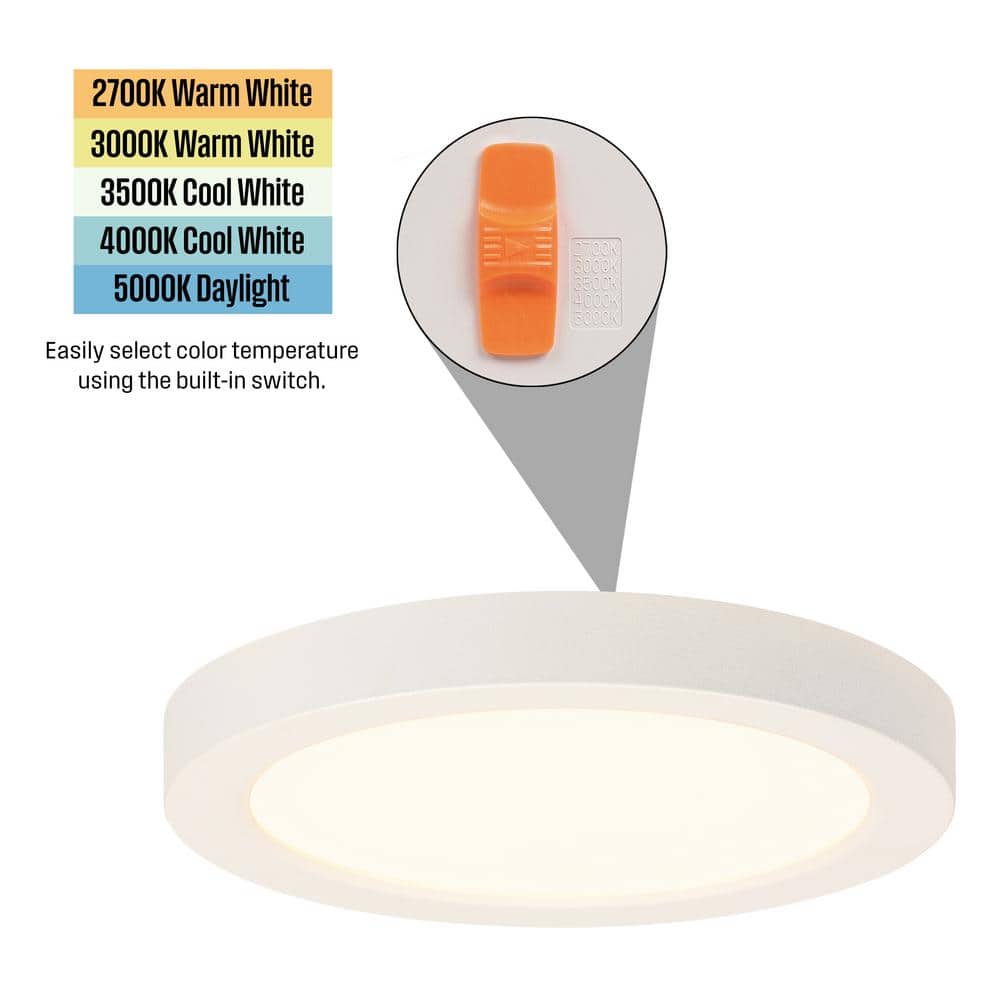 Westinghouse 5'' White LED Flush Mount Drum Ceiling Light, Energy Star