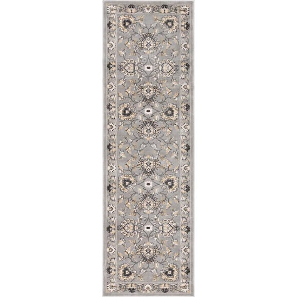 Well Woven Timeless Abbasi Gray 2 ft. x 7 ft. Traditional Runner Rug ...