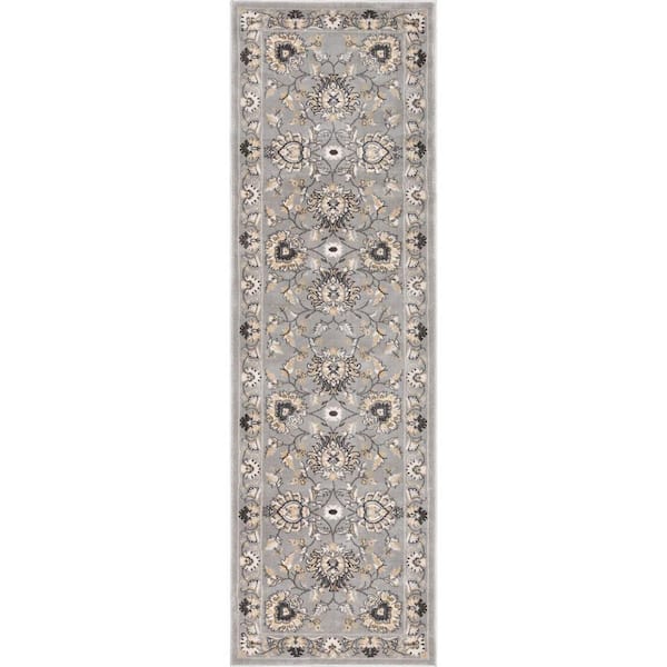 Well Woven Timeless Abbasi Gray 3 ft. x 12 ft. Runner Rug
