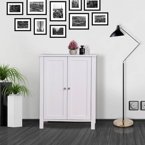 23.62 in. W x 11.81 in. D x 31.5 in. H White Bathroom Linen Cabinet Floor Storage Cabinet
