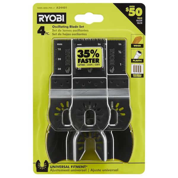 RYOBI 4-Piece Wood Oscillating Multi-Tool Blade Set