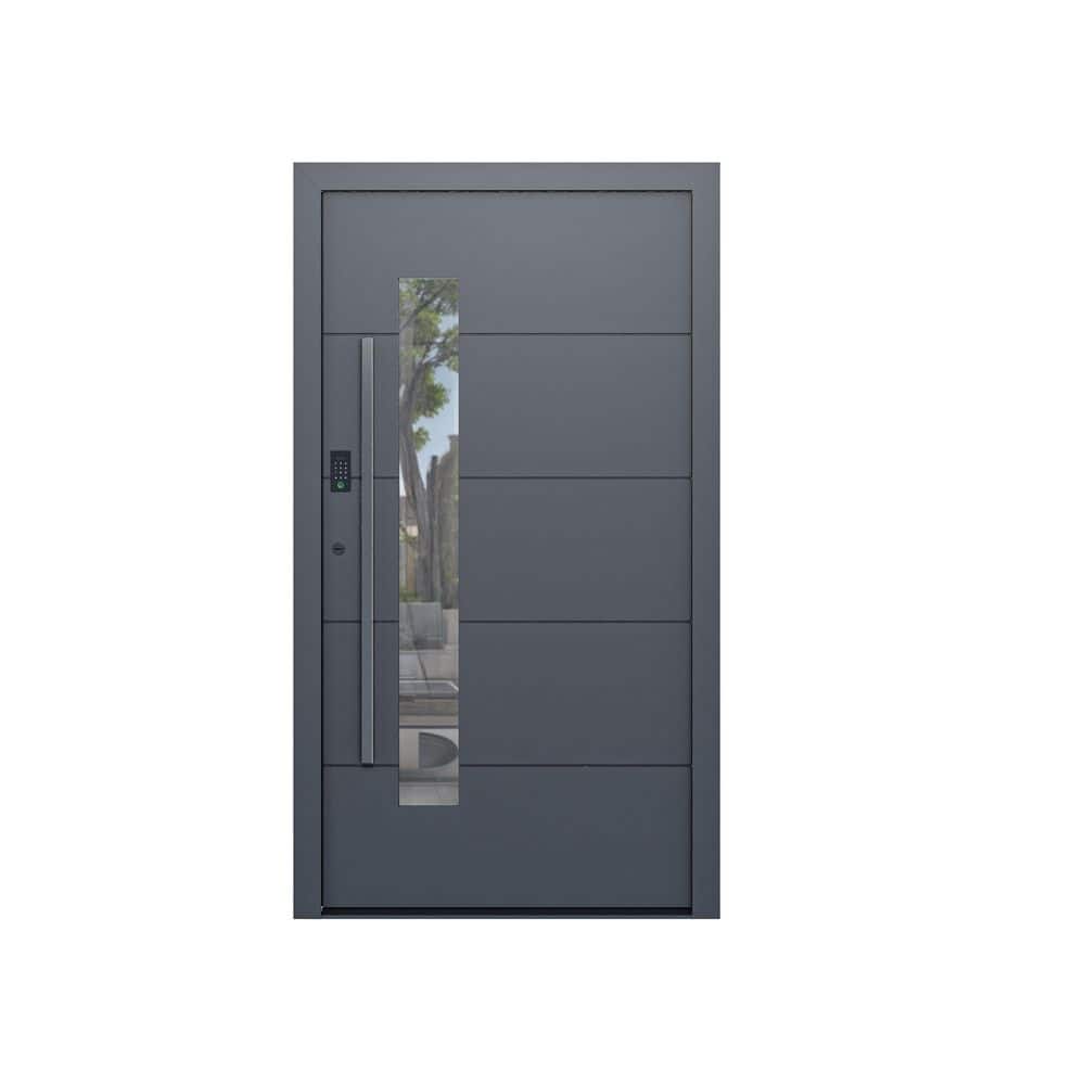 TEZA DOORS Teza 85 Series 48 in. x 80 in. Right Hand Matte Black