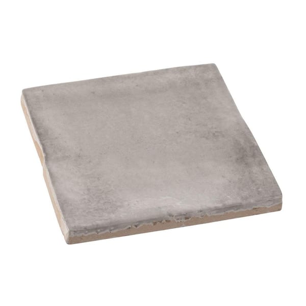 ANDOVA Jenae Effal Grey 4 in. x 4 in. Zellige Glossy Ceramic Wall Tile (5.38