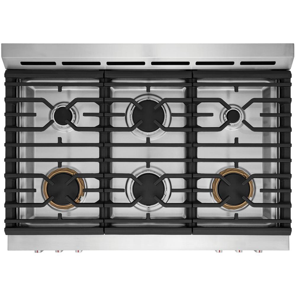 36" Stainless Steel Dual-Fuel Convection Range with Air Fry