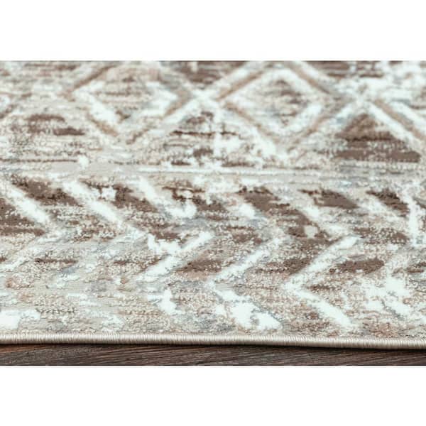 Beige 8 ft. x 10 ft. Livigno 1243 Transitional Geometric Area Rug