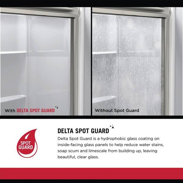 Delta Commix 48 In X 76 In Frameless Sliding Shower Door In Nickel With 5 16 In 8 Mm Clear Glass Sdes848 Bn R The Home Depot