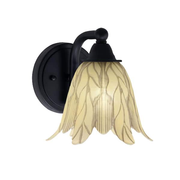 Unbranded Madison 7 in. 1-Light Matte Black Wall Sconce with Standard Shade