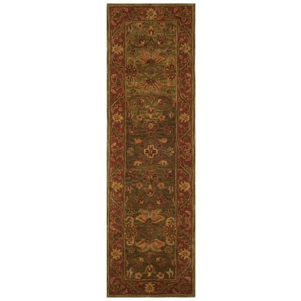 Golden Jaipur Green/Rust 2 ft. x 8 ft. Border Runner Rug