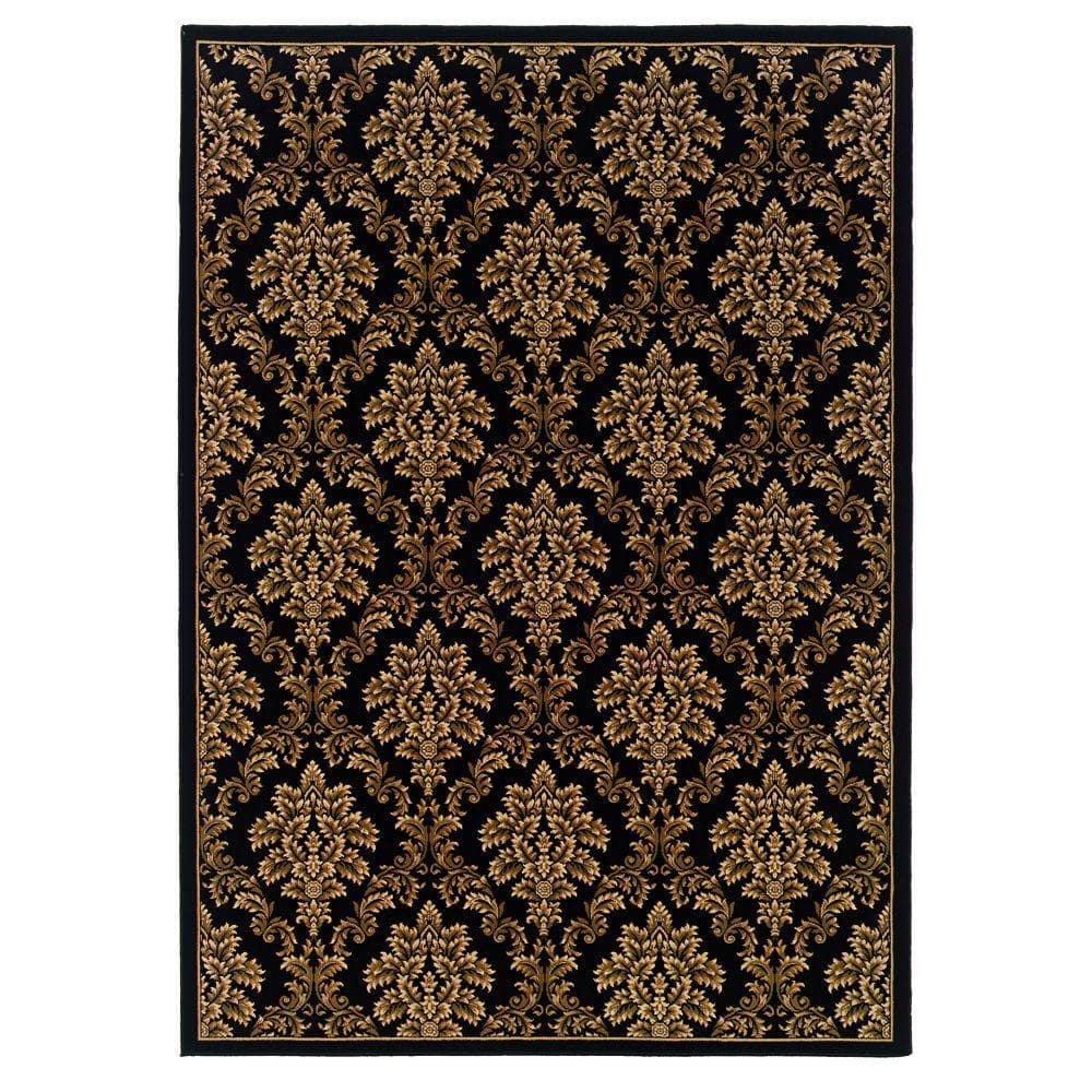 5 ft. x 8 ft. Black Kurdamir Damask Area Rug price history on PriceWatchPro