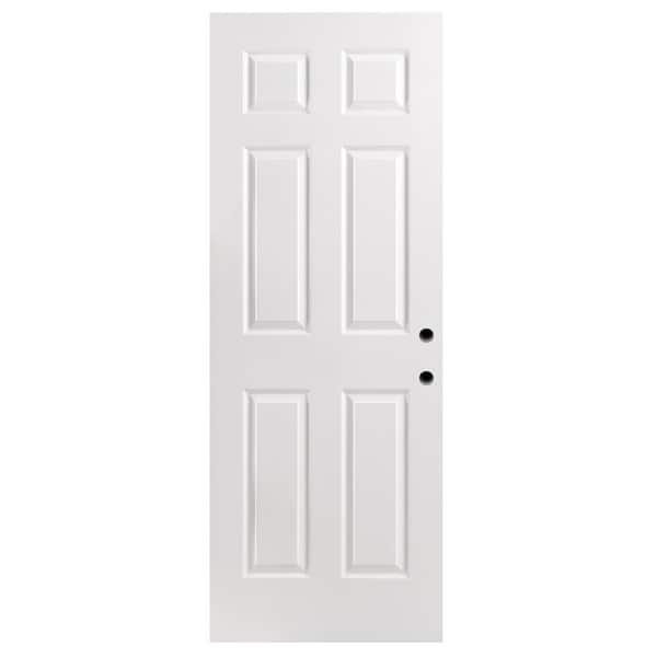 Masonite 36 in. x 80 in. 6-Panel Left-Handed Primed Composite Solid Core Single Prehung Interior Door 4-9/16 in. Flat Jamb