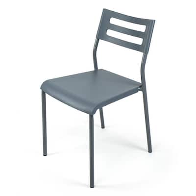 16.1 in. Width Small Grey Plastic Guest Office Chair