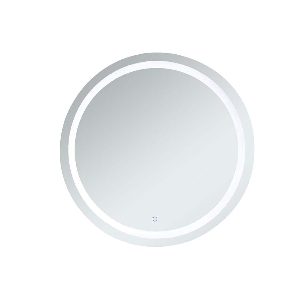 Timeless Home 42 in. W x 42 in. H Round Frameless Silver LED Mirror