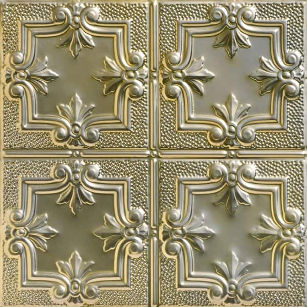 Antoinette Gold Nugget 2 ft. x 2 ft. Decorative Nail Up Tin Ceiling Tile (24 sq. ft./case)