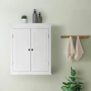 Glancy 7 in. D x 20 in. W x 24 in. H Bathroom Storage Wall Cabinet with 2 Shutter Doors in White