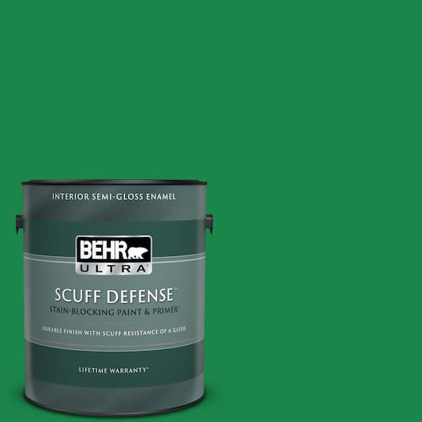 BEHR ULTRA 1 gal. #460B-6 Chlorophyll Extra Durable Semi-Gloss Enamel Interior Paint & Primer