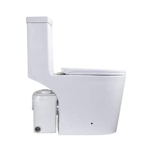 16.5 in. Rough In Size Elongated Toilet Bowl in White,Double Powerful Dual Flush Elongated Toilet for Bathroom