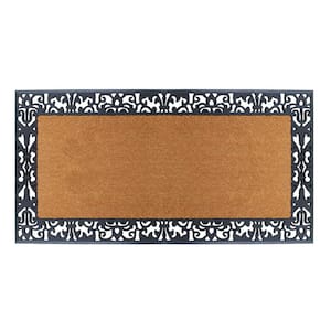 A1HC First Impression Black/Beige 30 in. x 60 in. Rubber and Coir, Heavy Duty, Extra Large Size Doormat