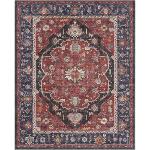 Apollo Serapi Jaipur Vintage Medallion, Red 9 ft. 10 in. x 13 ft. in. Area Rug