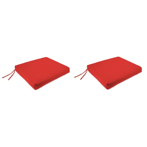 20 in. L x 20 in. W x 5 in. T Square Outdoor Seat Cushion in Sangria Red (2-Pack)