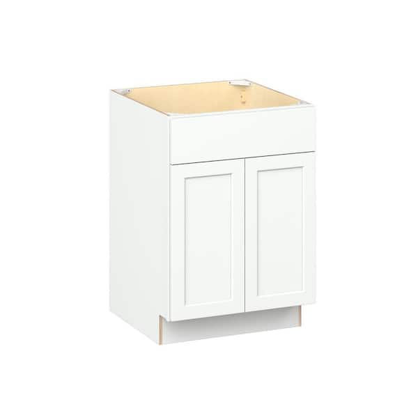 Emerson Pure White Base Sink Base with 2 Door Ready to Assemble Kitchen Cabinet (24 in. W x 34.5 in. H x 24 in. D)