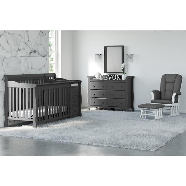 Cuddle Rubber Wood Light Grey Cradle For Kids - Baby Furniture
