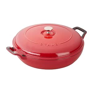 Cast Iron 3. 5 qt. Round Cherry Cast Iron Braiser with Lid