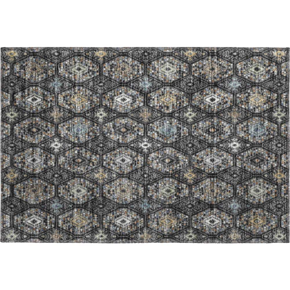 Mayfield Premium Machine Washable Abstract AMF2471 Black 2 ft. x 3 ft. Accent Rug price history on PriceWatchPro