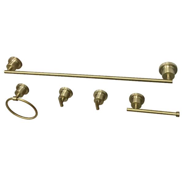 Kingston Brass Modern 5-Piece Bath Hardware Set in Brushed Brass