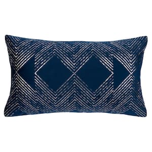 Sarla Navy/Gray 12 in. X 20 in. Throw Pillow